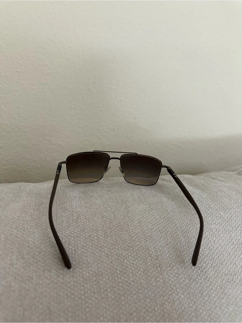 Persol Brown Gradient Lens Metal Frame Sunglasses